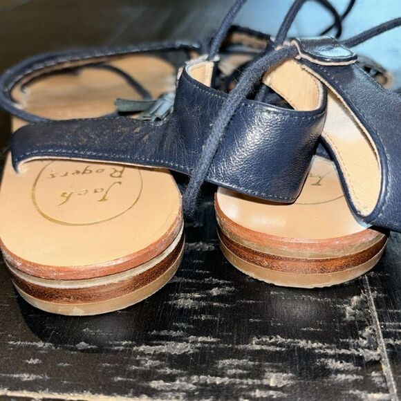 Jack Rogers Women's Blue Tasseled Ankle Wrap Sandals Size 6.5​​​​​ - Picture 8 of 10